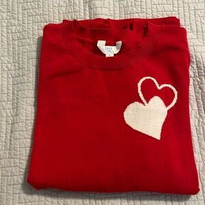 Women’s Time and Tru Red LS Sweater Shirt Size L(12-14) NWT